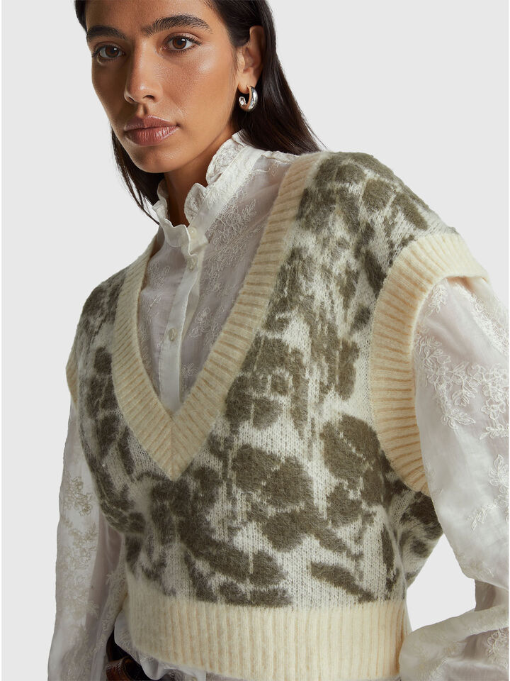 S/L V NECK SWEATER Damen image number 4